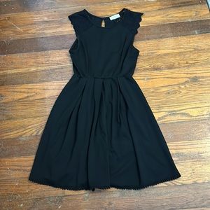 ALTAR’D STATE LBD black skater dress fitted bodice pleated skirt Women’s Medium